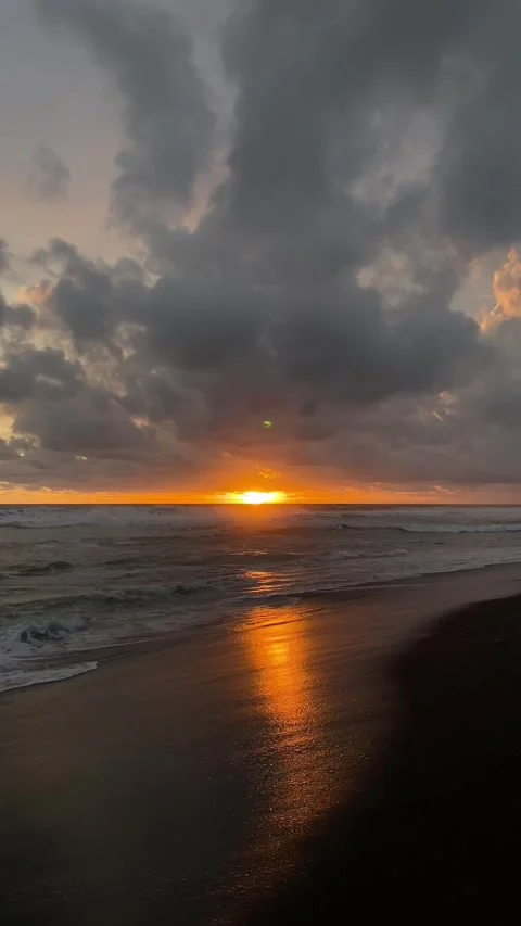 Beautiful views at sunset on the beach Stock Footage 295011893