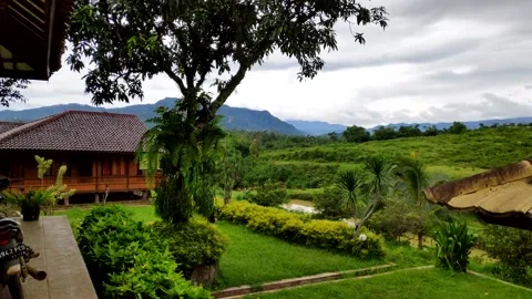 Beautiful village scenery in indonesia Stock Footage