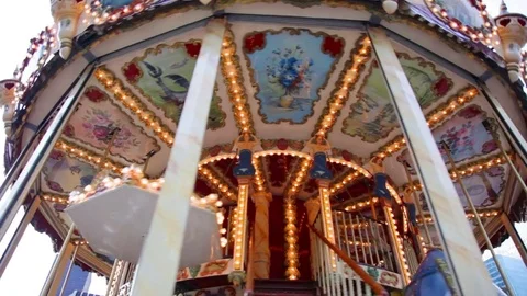 Beautiful vintage carousel Video stock 79041050