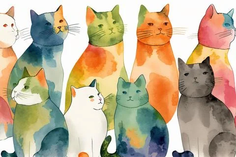 Beautiful vintage cat pattern for background Stock Illustration