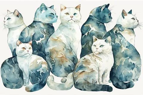 Beautiful vintage cat pattern for background Stock Illustration