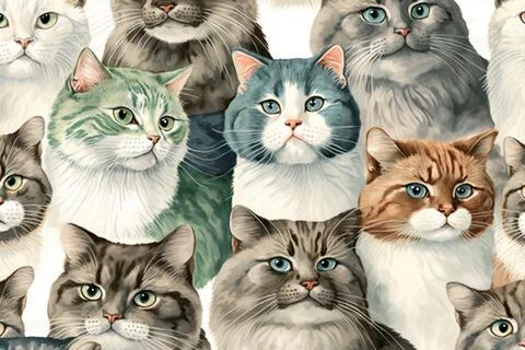 Beautiful vintage cat pattern for background Stock Illustration