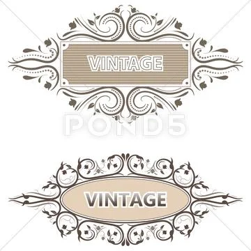 Beautiful vintage label with swirls Stock Illustration