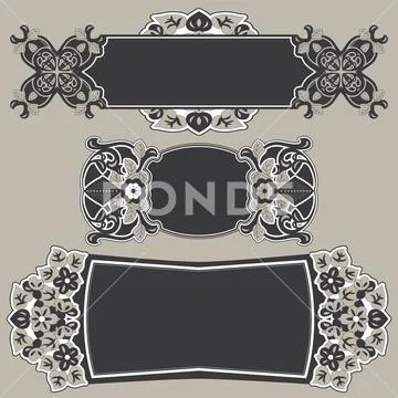 Beautiful vintage label with swirls Stock Illustration