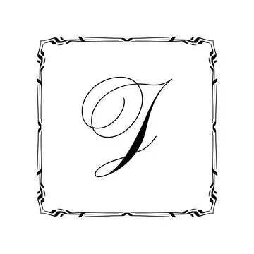 Beautiful Vintage Monogram Frame. Vector Ornate Calligraphic Design Element. Stock Illustration