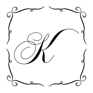 Beautiful Vintage Monogram Frame. Vector Ornate Calligraphic Design Element. Stock Illustration