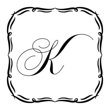 Beautiful Vintage Monogram Frame. Vector Ornate Calligraphic Design Element. Stock Illustration