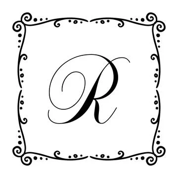 Beautiful Vintage Monogram Frame. Vector Ornate Calligraphic Design Element. Stock Illustration