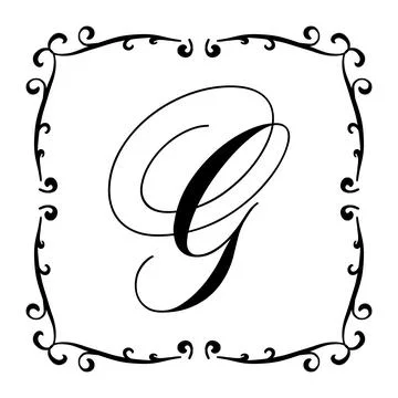 Beautiful Vintage Monogram Frame. Vector Ornate Calligraphic Design Element. Stock Illustration