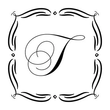 Beautiful Vintage Monogram Frame. Vector Ornate Calligraphic Design Element. Stock Illustration