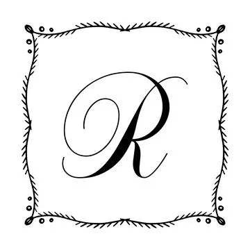 Beautiful Vintage Monogram Frame. Vector Ornate Calligraphic Design Element. Stock Illustration