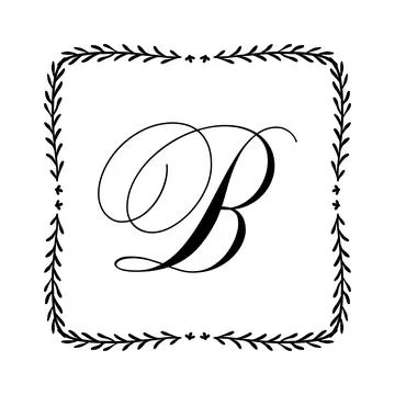 Beautiful Vintage Monogram Frame. Vector Ornate Calligraphic Design Element. Stock Illustration
