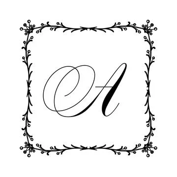 Beautiful Vintage Monogram Frame. Vector Ornate Calligraphic Design Element. Stock Illustration