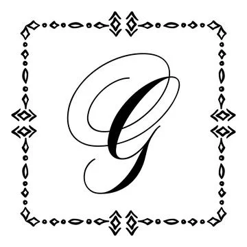 Beautiful Vintage Monogram Frame. Vector Ornate Calligraphic Design Element. Stock Illustration