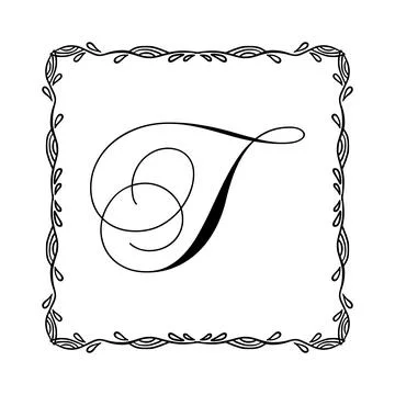 Beautiful Vintage Monogram Frame. Vector Ornate Calligraphic Design Element. Stock Illustration