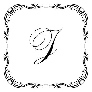 Beautiful Vintage Monogram Frame. Vector Ornate Calligraphic Design Element. Stock Illustration