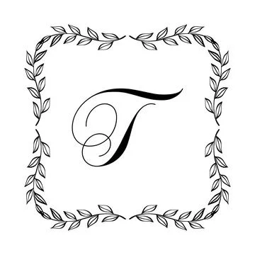 Beautiful Vintage Monogram Frame. Vector Ornate Calligraphic Design Element. Stock Illustration