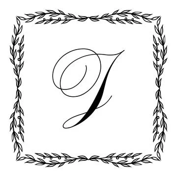 Beautiful Vintage Monogram Frame. Vector Ornate Calligraphic Design Element. Stock Illustration
