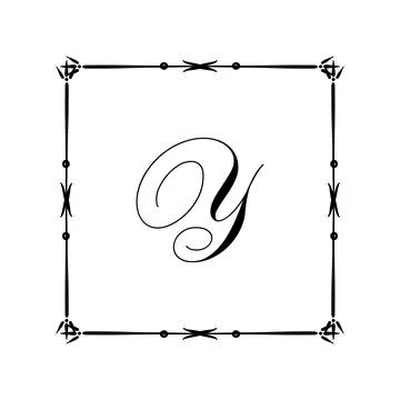 Beautiful Vintage Monogram Frame. Vector Ornate Calligraphic Design Element. Stock Illustration