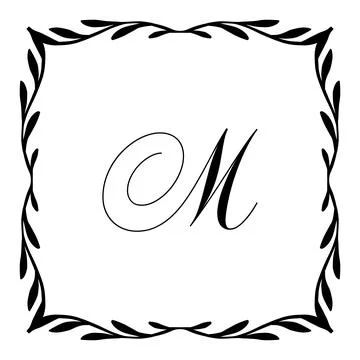 Beautiful Vintage Monogram Frame. Vector Ornate Calligraphic Design Element. Stock Illustration