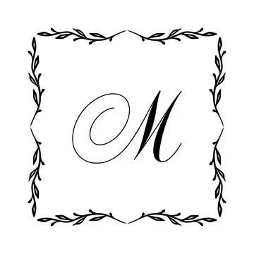 Beautiful Vintage Monogram Frame. Vector Ornate Calligraphic Design Element. Stock Illustration