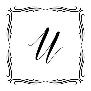 Beautiful Vintage Monogram Frame. Vector Ornate Calligraphic Design Element. Stock Illustration