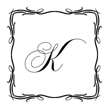 Beautiful Vintage Monogram Frame. Vector Ornate Calligraphic Design Element. Stock Illustration