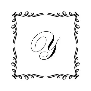 Beautiful Vintage Monogram Frame. Vector Ornate Calligraphic Design Element. Stock Illustration