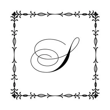 Beautiful Vintage Monogram Frame. Vector Ornate Calligraphic Design Element. Stock Illustration