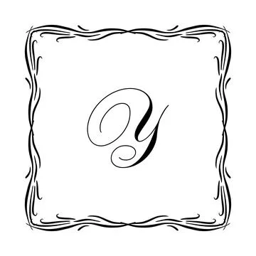 Beautiful Vintage Monogram Frame. Vector Ornate Calligraphic Design Element. Stock Illustration