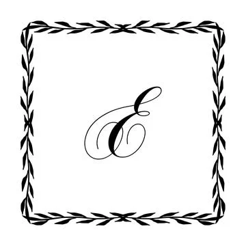 Beautiful Vintage Monogram Frame. Vector Ornate Calligraphic Design Element. Stock Illustration