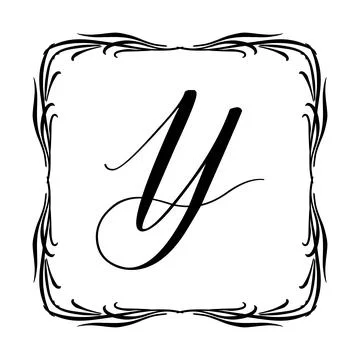 Beautiful Vintage Monogram Frame. Vector Ornate Calligraphic Design Element. Stock Illustration
