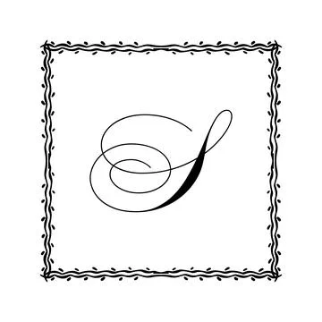 Beautiful Vintage Monogram Frame. Vector Ornate Calligraphic Design Element. Stock Illustration