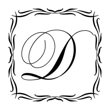 Beautiful Vintage Monogram Frame. Vector Ornate Calligraphic Design Element. Stock Illustration