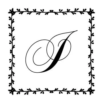 Beautiful Vintage Monogram Frame. Vector Ornate Calligraphic Design Element. Stock Illustration