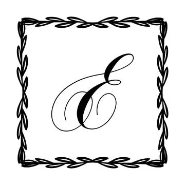 Beautiful Vintage Monogram Frame. Vector Ornate Calligraphic Design Element. Stock Illustration
