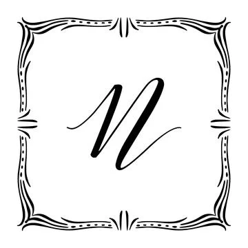 Beautiful Vintage Monogram Frame. Vector Ornate Calligraphic Design Element. Stock Illustration