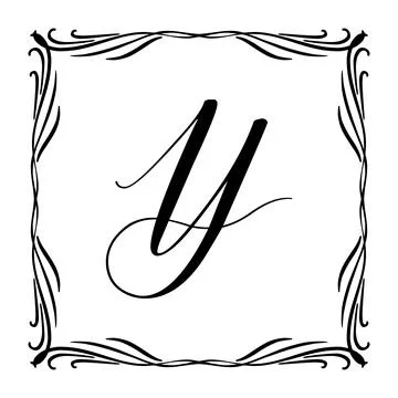 Beautiful Vintage Monogram Frame. Vector Ornate Calligraphic Design Element. Stock Illustration