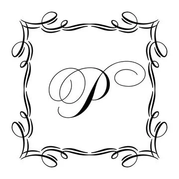 Beautiful Vintage Monogram Frame. Vector Ornate Calligraphic Design Element. Stock Illustration