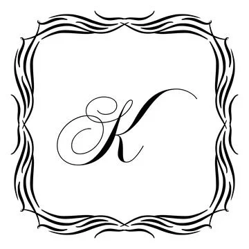 Beautiful Vintage Monogram Frame. Vector Ornate Calligraphic Design Element. Stock Illustration