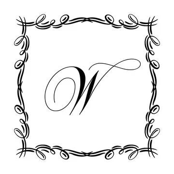 Beautiful Vintage Monogram Frame. Vector Ornate Calligraphic Design Element. Stock Illustration