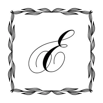 Beautiful Vintage Monogram Frame. Vector Ornate Calligraphic Design Element. Stock Illustration
