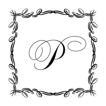 Beautiful Vintage Monogram Frame. Vector Ornate Calligraphic Design Element. Stock Illustration