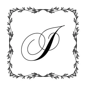 Beautiful Vintage Monogram Frame. Vector Ornate Calligraphic Design Element. Stock Illustration