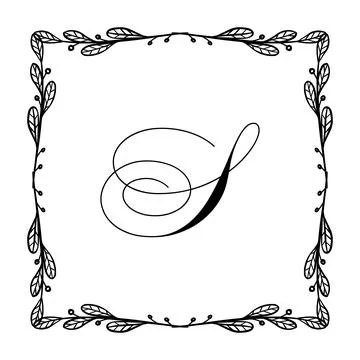 Beautiful Vintage Monogram Frame. Vector Ornate Calligraphic Design Element. Stock Illustration