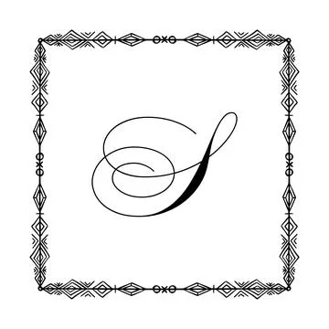 Beautiful Vintage Monogram Frame. Vector Ornate Calligraphic Design Element. Stock Illustration