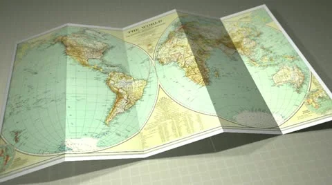 Beautiful Vintage Worldmap Stock Footage 12027947