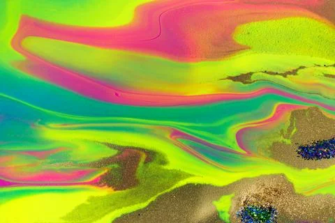 Beautiful vivid marble pattern. Fluorescent bright background. Illustrazione stock