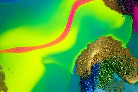 Beautiful vivid marble pattern. Fluorescent bright background. Stock Illustration