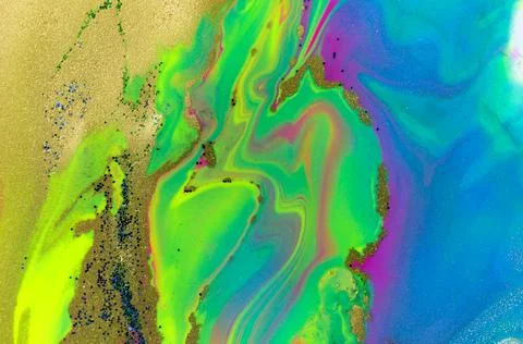 Beautiful vivid marble pattern. Fluorescent bright background. Illustrazione stock